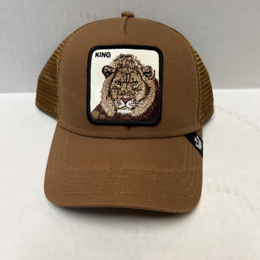 Goorin Bros The Farm Trucker Hat Mocha Brown King Lion H81 See Description